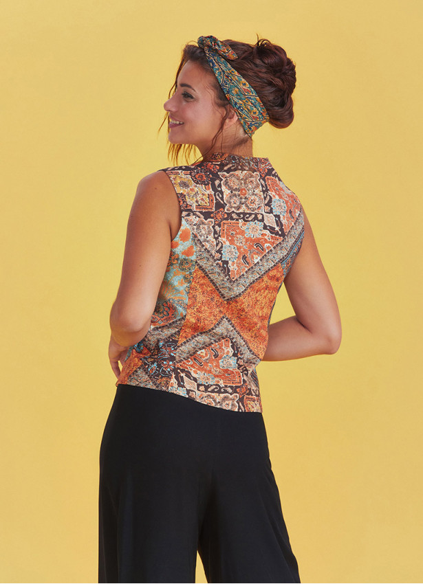 Button Down Brown Pattern Shirt