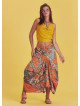 Gypsy Style Elastic Waist Oversize Pockets Wholesale Patterned Skirt