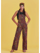Adjustable Buckle Straps Paisley Jumpsuit