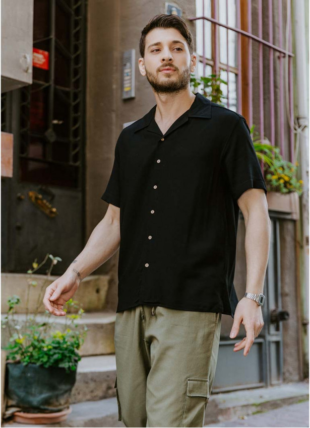 Black Comfortable Fit Men's Shirt