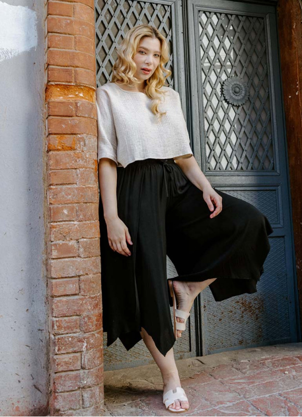Boho Style Boat Neck Loose Plus Size Top