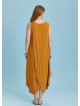 Sleeveless Front Layered Yellow Baggy Plus Size Dress