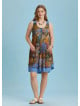 Plus Size Front Pocket Detail Green Print Sundress