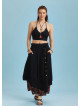 Double Layered Button Down Black Boho Skirt