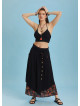 Double Layered Button Down Black Boho Skirt