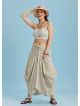 Asymmetrical Hem Detail Hippie Style Cotton Long Skirt