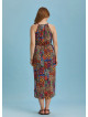 Ethnic Patterned Halter Neck Plus Size Dress