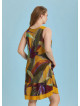Plus Size Front Pocket Detail Khaki Print Sundress