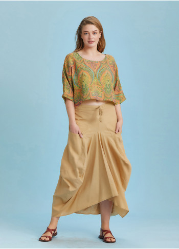 Asymmetrical Hem Detail Hippie Style Plus Size Skirt