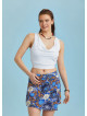 Elastic Hem Sleeveless White Cowl Neck Crop Top