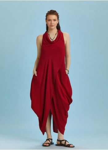 Authentic Degaje Neck Red Dress