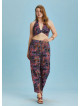 Boho Chic Shirred Back Tie Neck Halter Paterned Plus Size Top