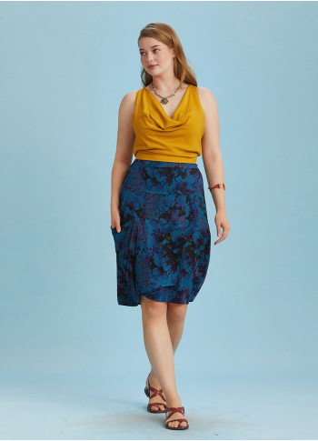 Oversize Pocket Detail Wrap Front Plus Size Skirt