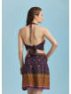 Block Print Elastic Waist Ruffled Hem Pull On Mini Skirt