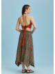 Ethnic Printed Asymmetrical Hem Flared Midi Skirt