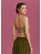 Cut Out Front Detail Cotton Print Bralette Top