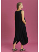 Sleeveless Front Layered Black Baggy Maternity Dress