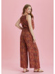Ethnic Print Wrap Front Sleeveless Plus Size Overall