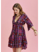 Frill Hem Tie Front Red Short Plus Size Dress