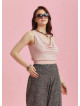 Draped Front Detail Elastic Waist Antique Print Salwar Pants