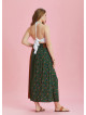Green Elastic Waist Side Slit Plus Size Skirt