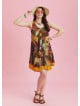 Khaki Print Front Pocket Detail Sundress