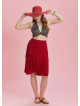 Oversize Pocket Detail Wrap Front Red Plus Size Skirt
