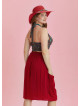 Oversize Pocket Detail Wrap Front Red Plus Size Skirt