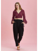 Drop Crotch Black Pleated Plus Size Summer Pants