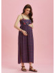Strappy Button Back Pink Floral Slit Maternity Dress