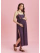 Strappy Button Back Pink Floral Slit Maternity Dress