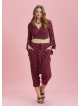 Print Elastic Waist Plus Size Capri Pants