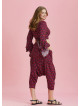 Print Elastic Waist Plus Size Capri Pants
