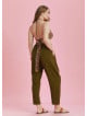 Drop Crotch Khaki Pleated Plus Size Summer Pants