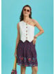 Floral Print Elastic Waist Ruffled Hem Pull On Mini Skirt
