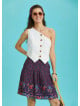 Floral Print Elastic Waist Ruffled Hem Pull On Mini Skirt