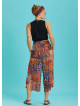 Front Pleat Detailed Women's African Pattern Capri Pants