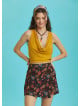 Boho Chic Wrap Front Black Floral Skort