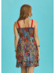 Oranj Patterned Lace Collar Strap Sundress