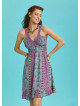 Pink Patterned Lace Collar Strap Sundress