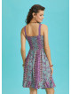 Pink Patterned Lace Collar Strap Sundress