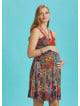 Frill Hem Gypsy Style Orange Maternity Sundress