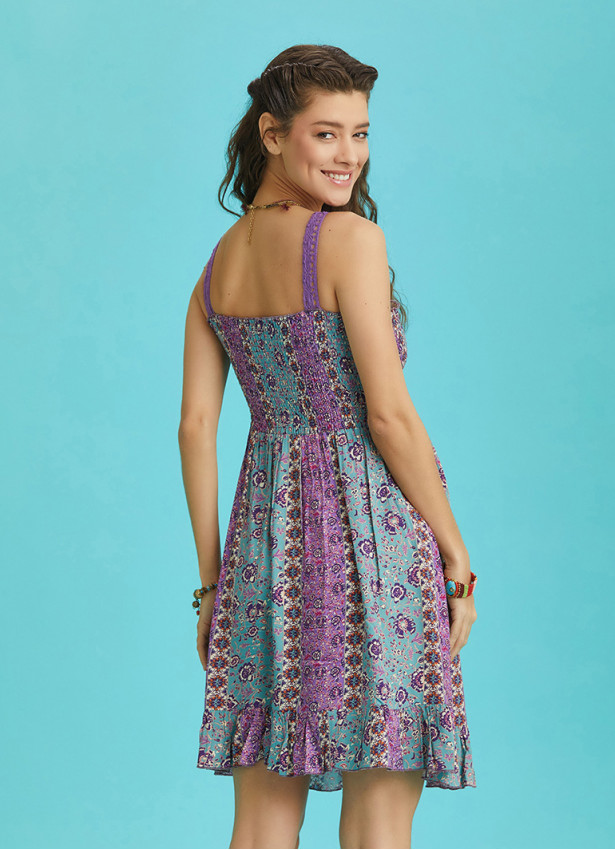 Frill Hem Gypsy Style Floral Maternity Sundress