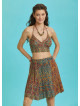 Boho Chic Paisley Print Patchwork Mini Skirt