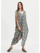 Loose Fit Sleeveless Deep V Neck Hippie Style Cold Shoulder Dress