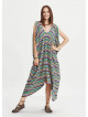 Loose Fit Sleeveless Deep V Neck Hippie Style Cold Shoulder Dress