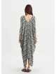 Loose Fit Sleeveless Deep V Neck Hippie Style Cold Shoulder Dress