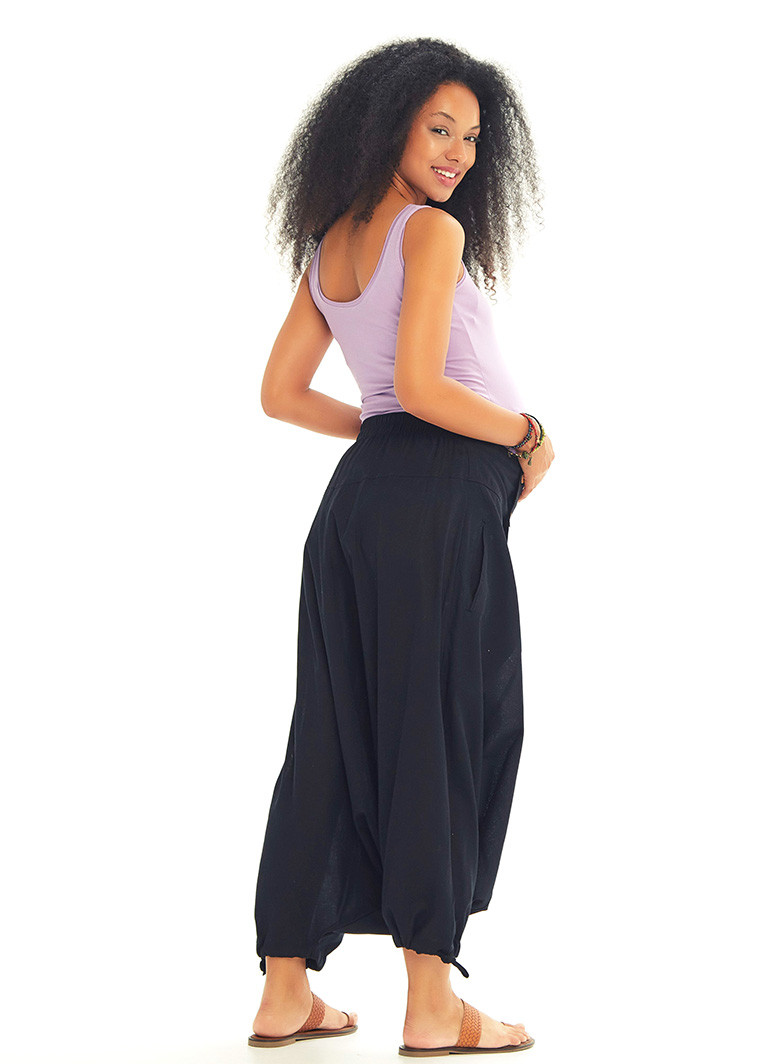Wrap Front Gypsy Black Harem Maternity 