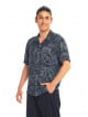 Gray Patterned Comfortable Fit Men's Shirt