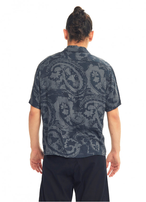 Gray Patterned Comfortable Fit Men's Shirt